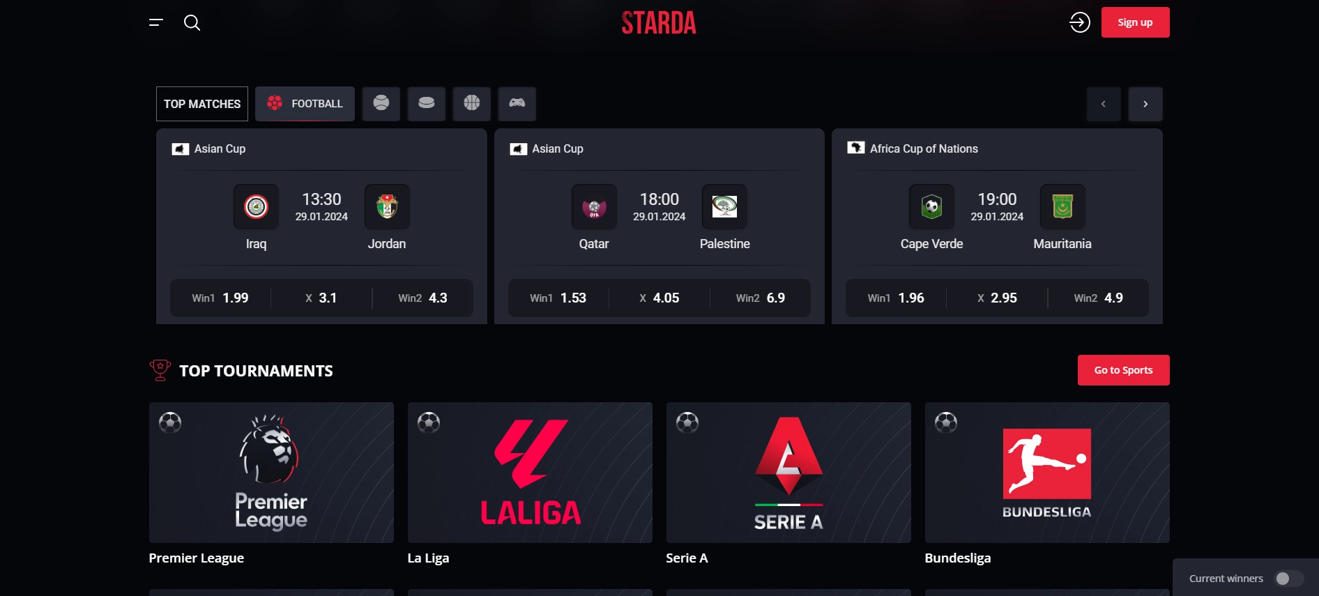 Starda Casino sports