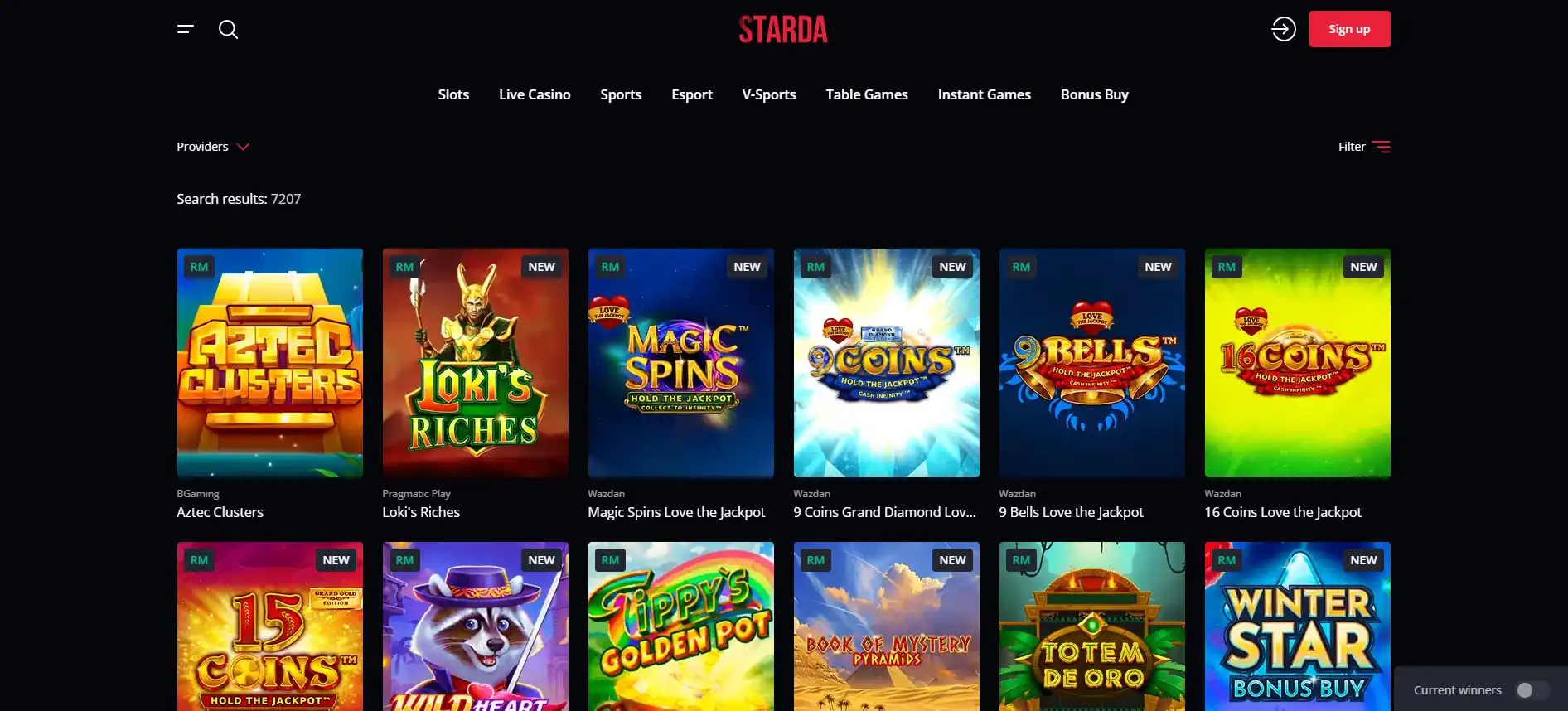 Starda Casino spēles