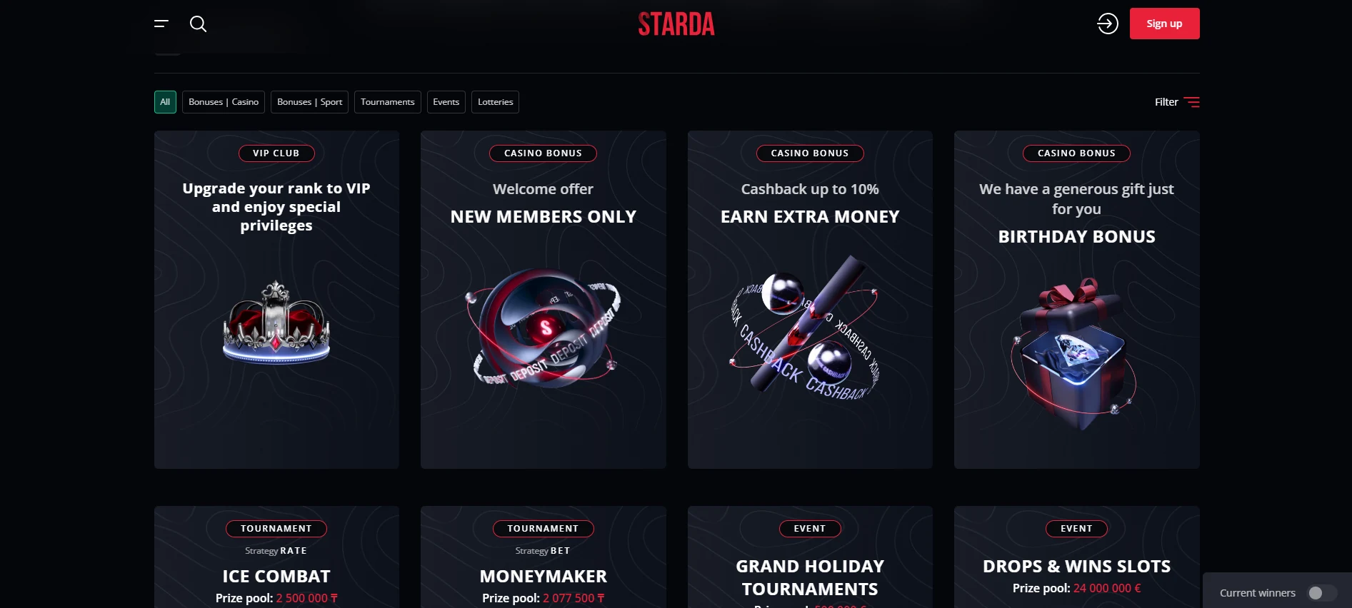 Starda Casino premijos