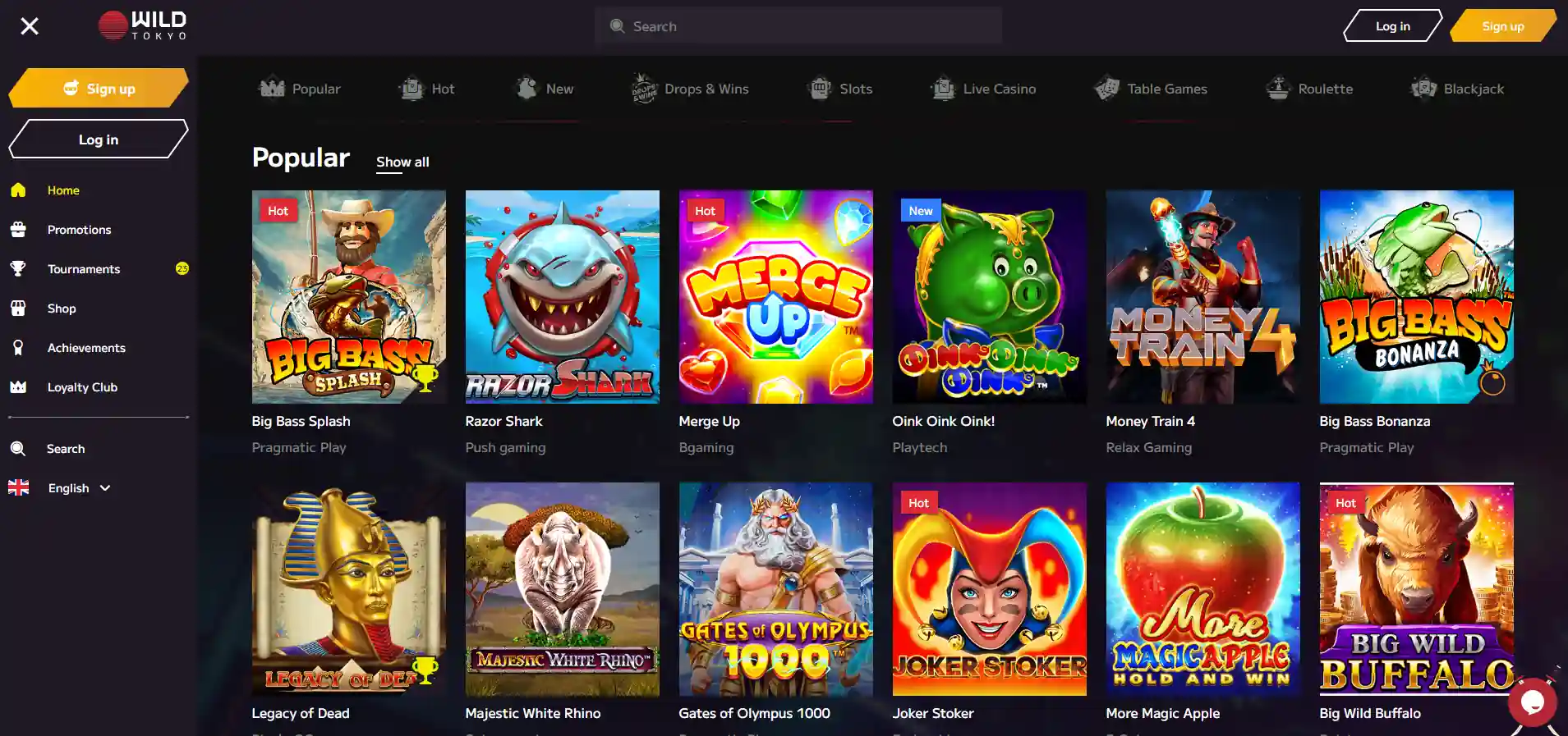 Wild Tokyo Casino 🎖️ Bonuss līdz 500€ un 250 Free Spins