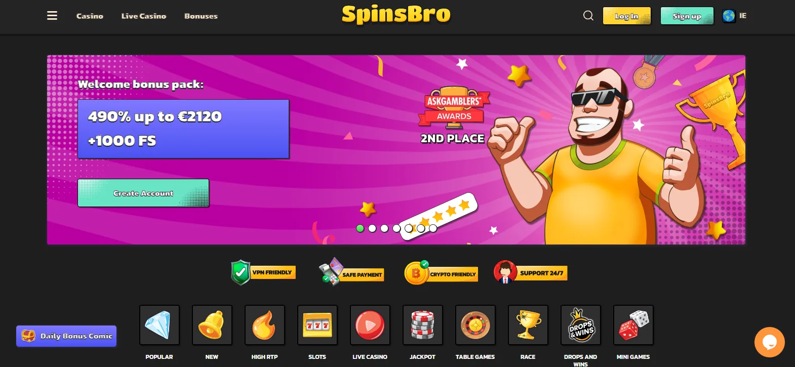 SpinsBro Mājaslapas Izskats