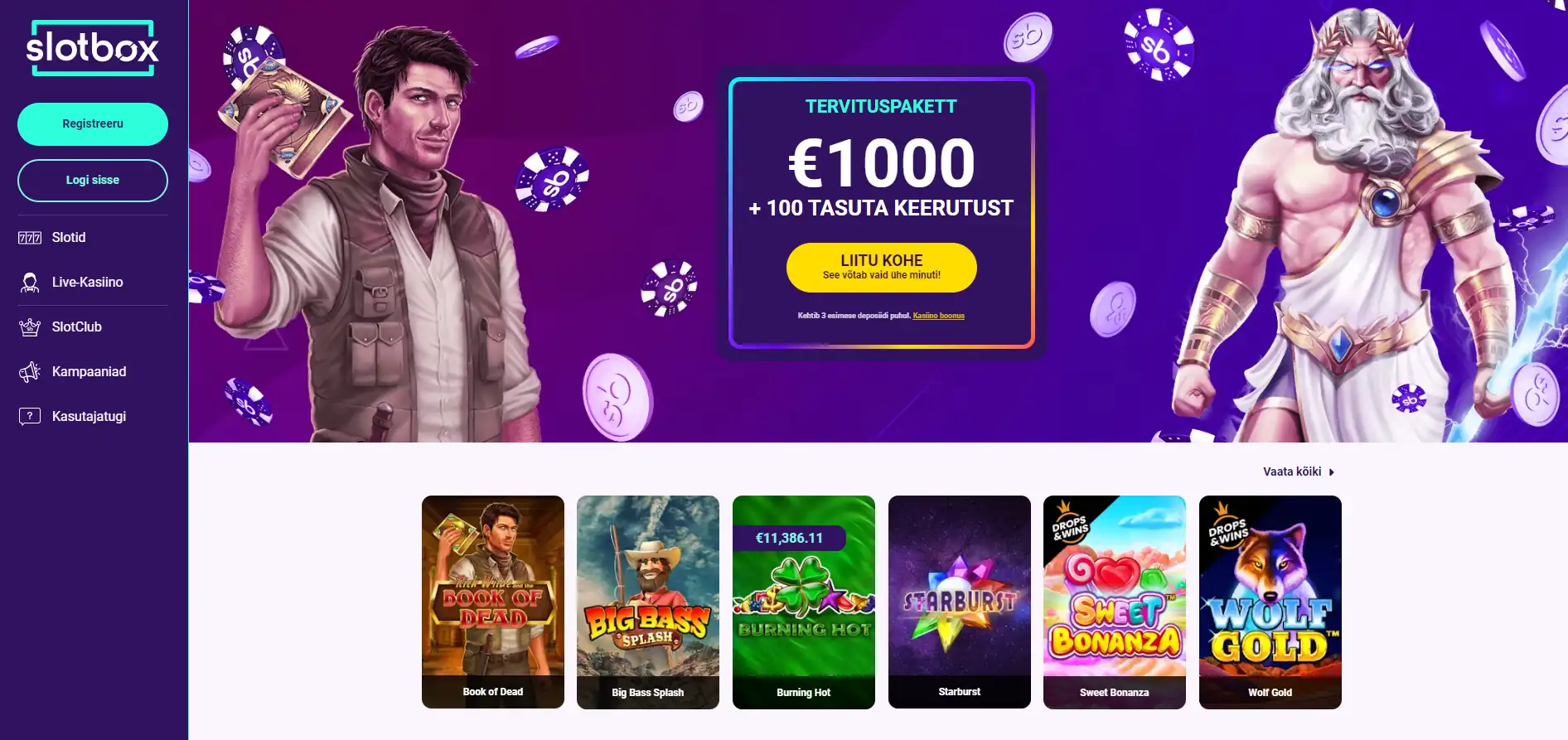 Slotbox kasiino mängud