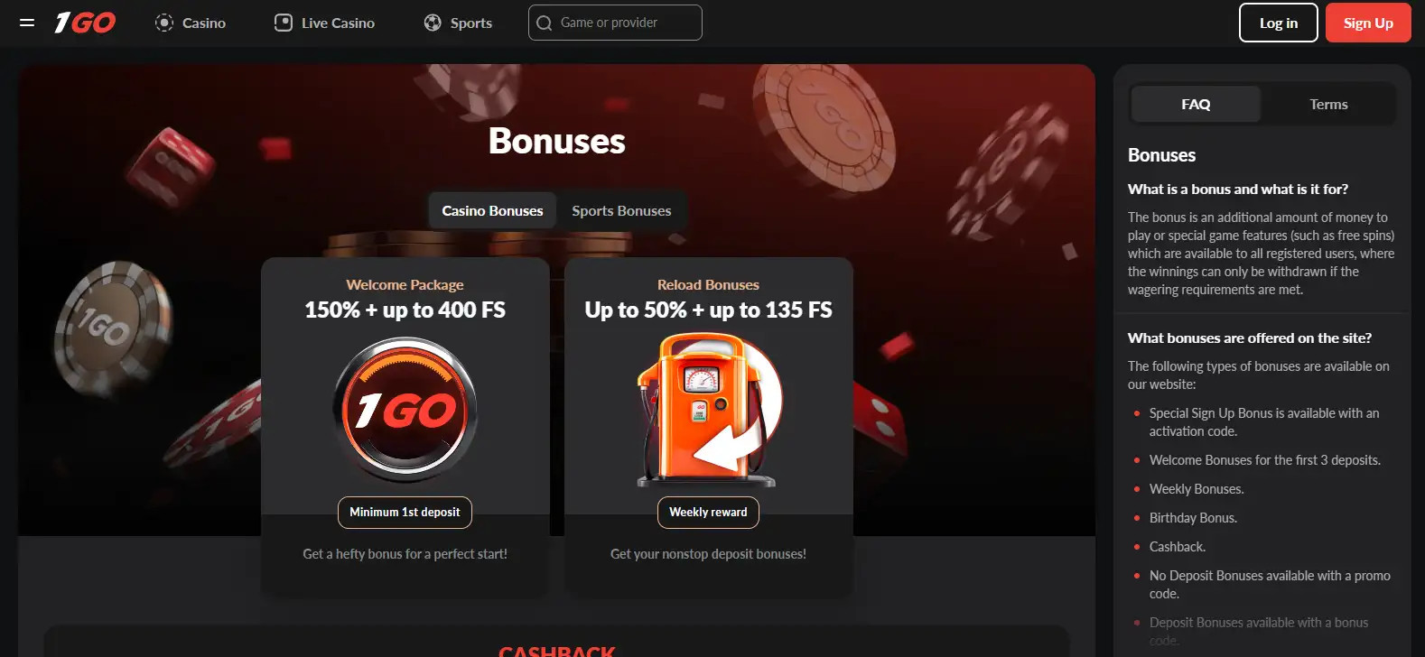 1go casino login