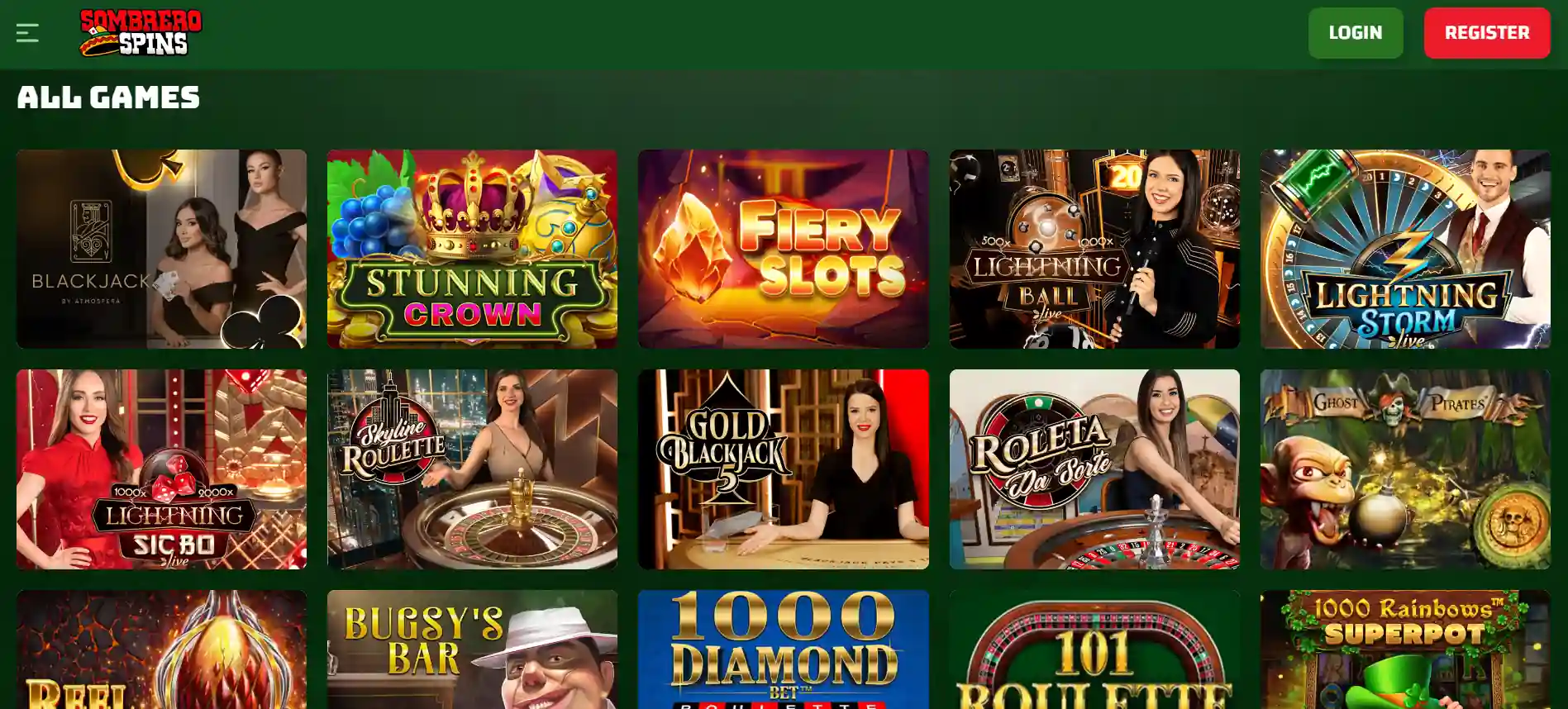 SombreroSpins casino games