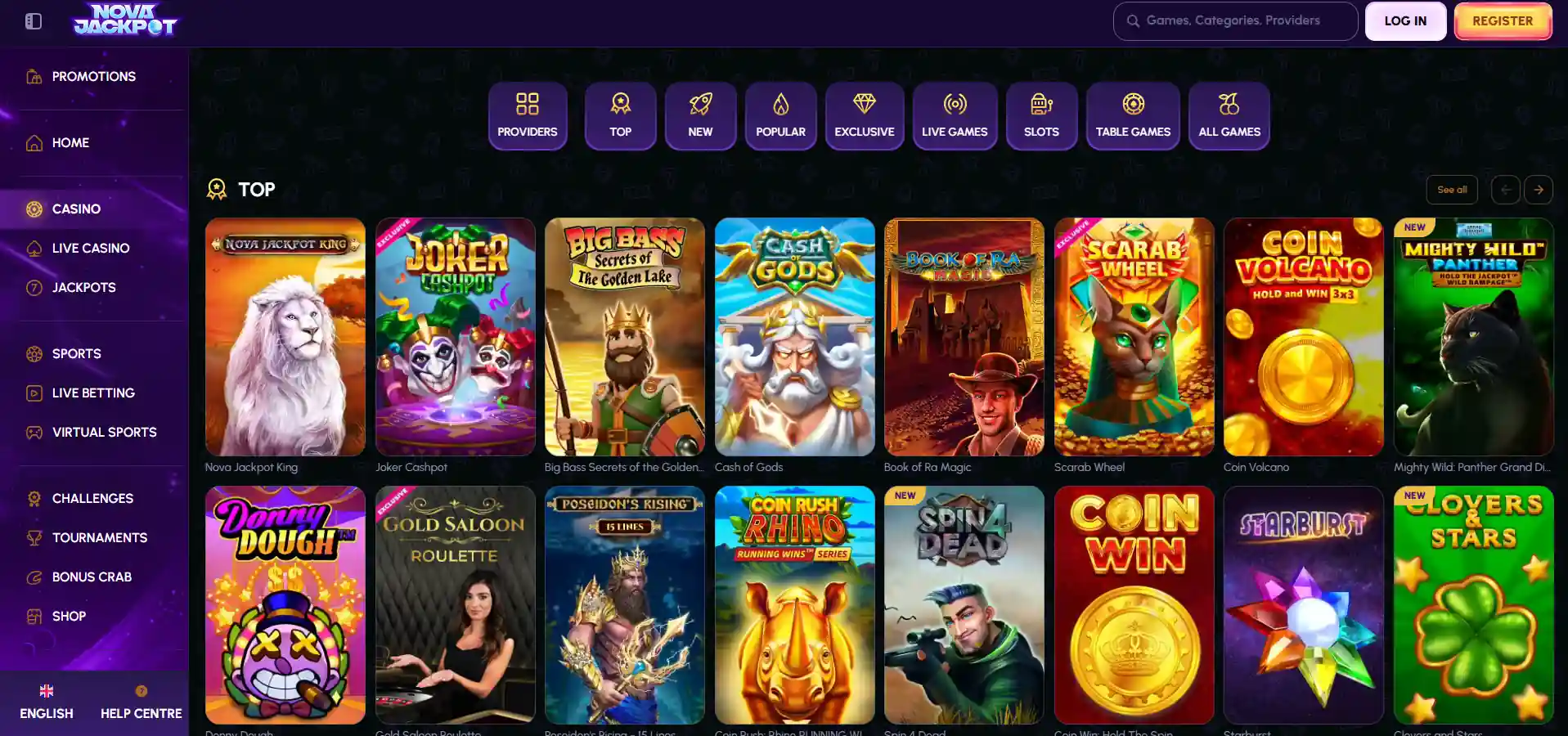 Nova Jackpot casino games