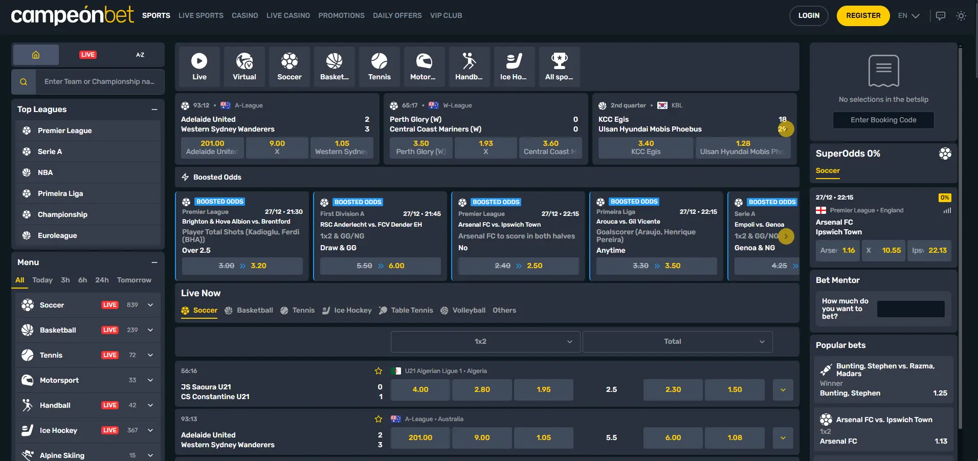 CampeonBet sporta likmes