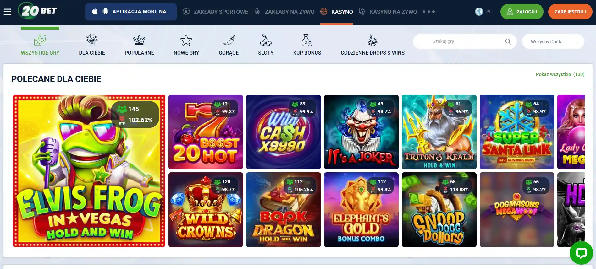 20bet gry kasynowe