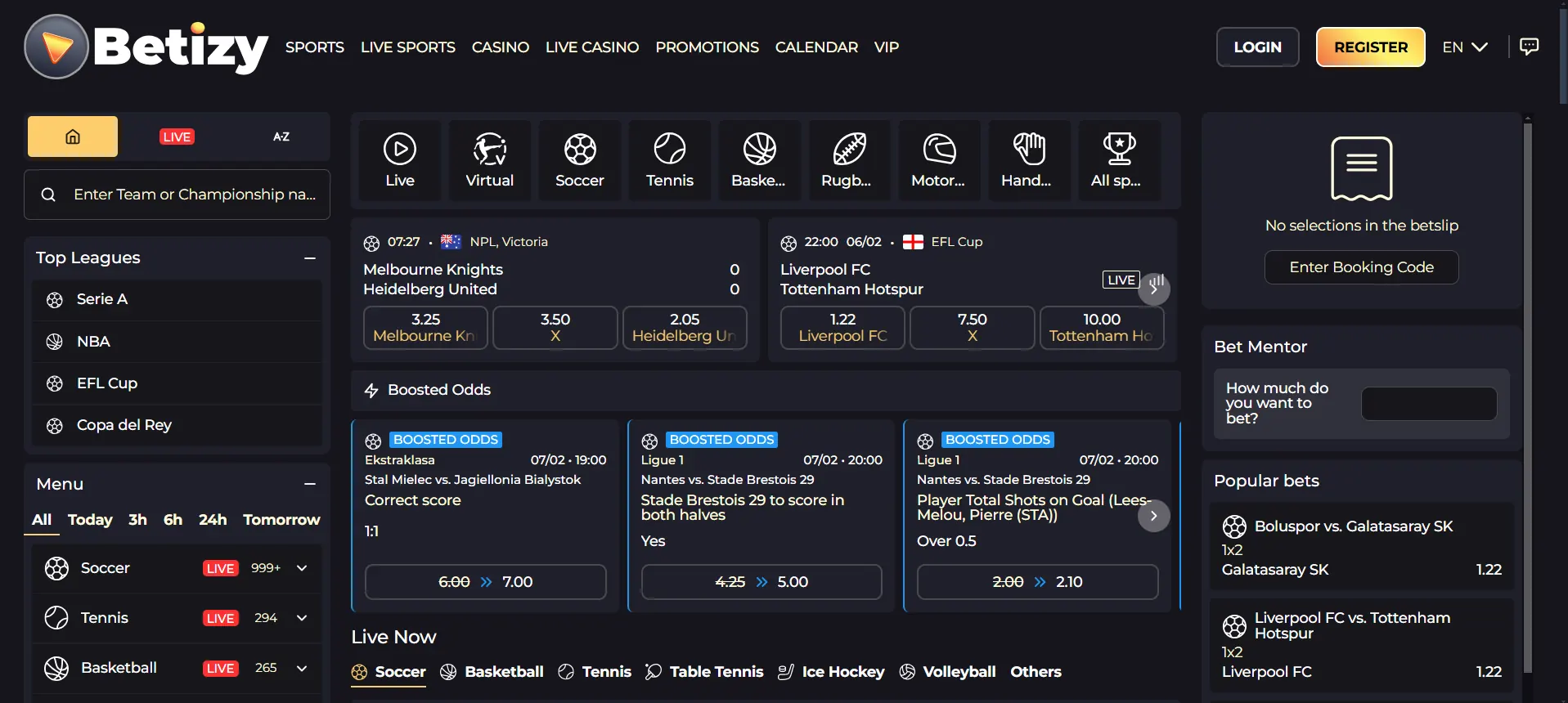 Betizy ставки на спорт