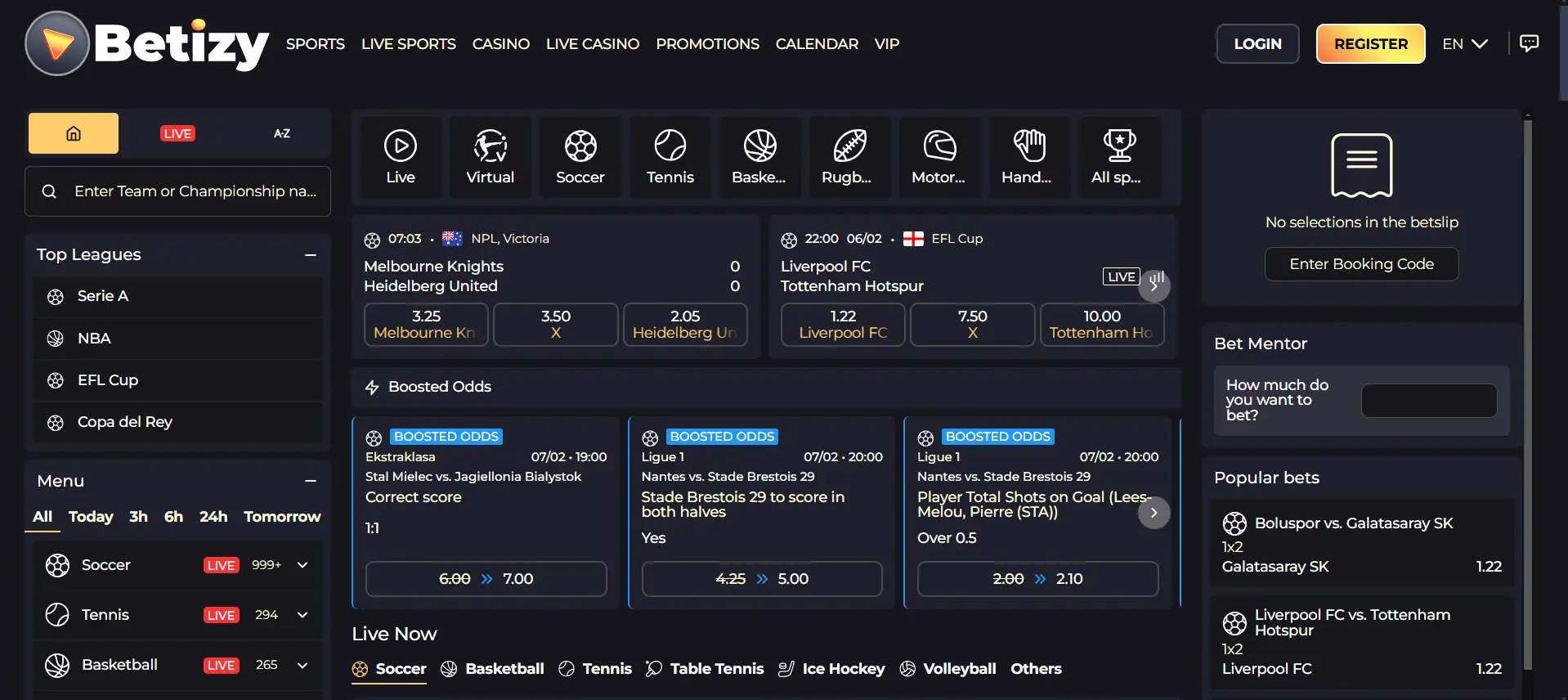 Betizy sporta likmes