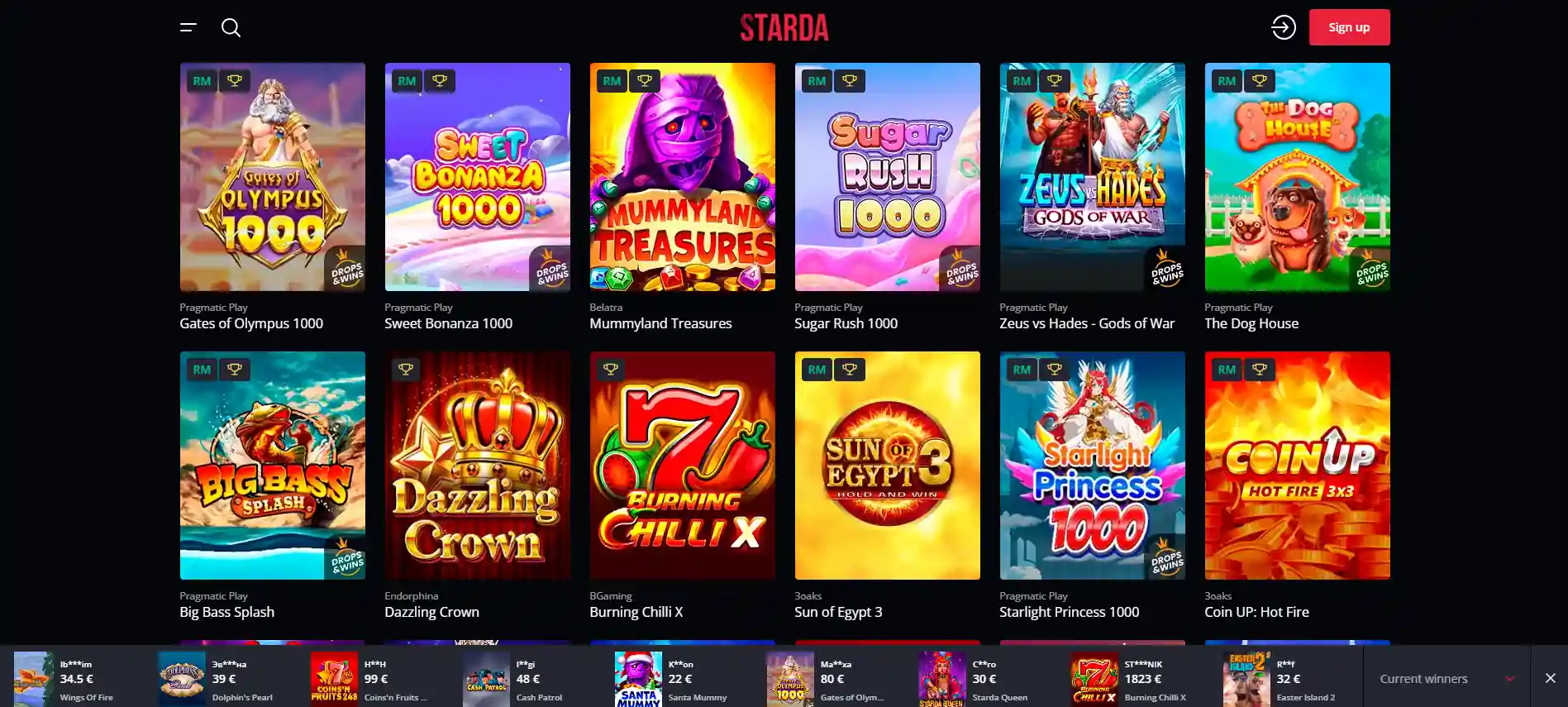 Starda casino games