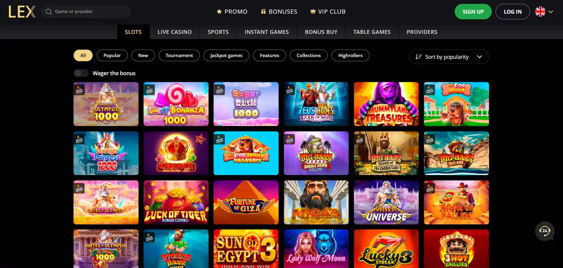 Lex casino games