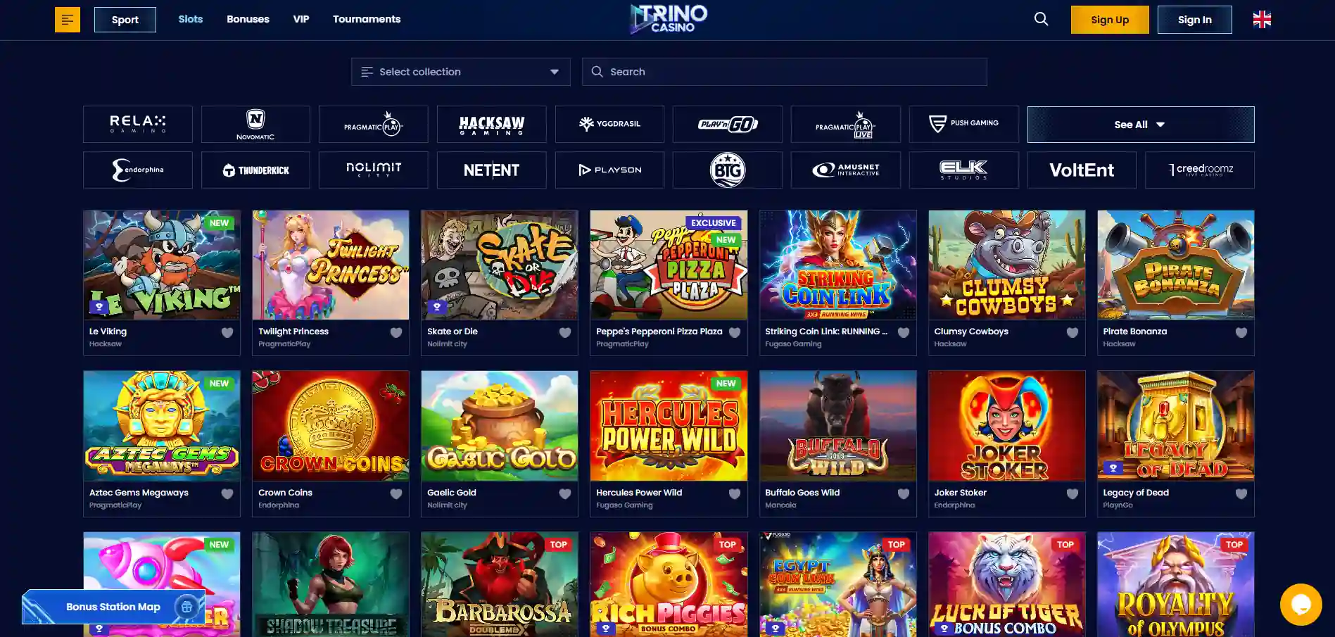 Trino казино игры 