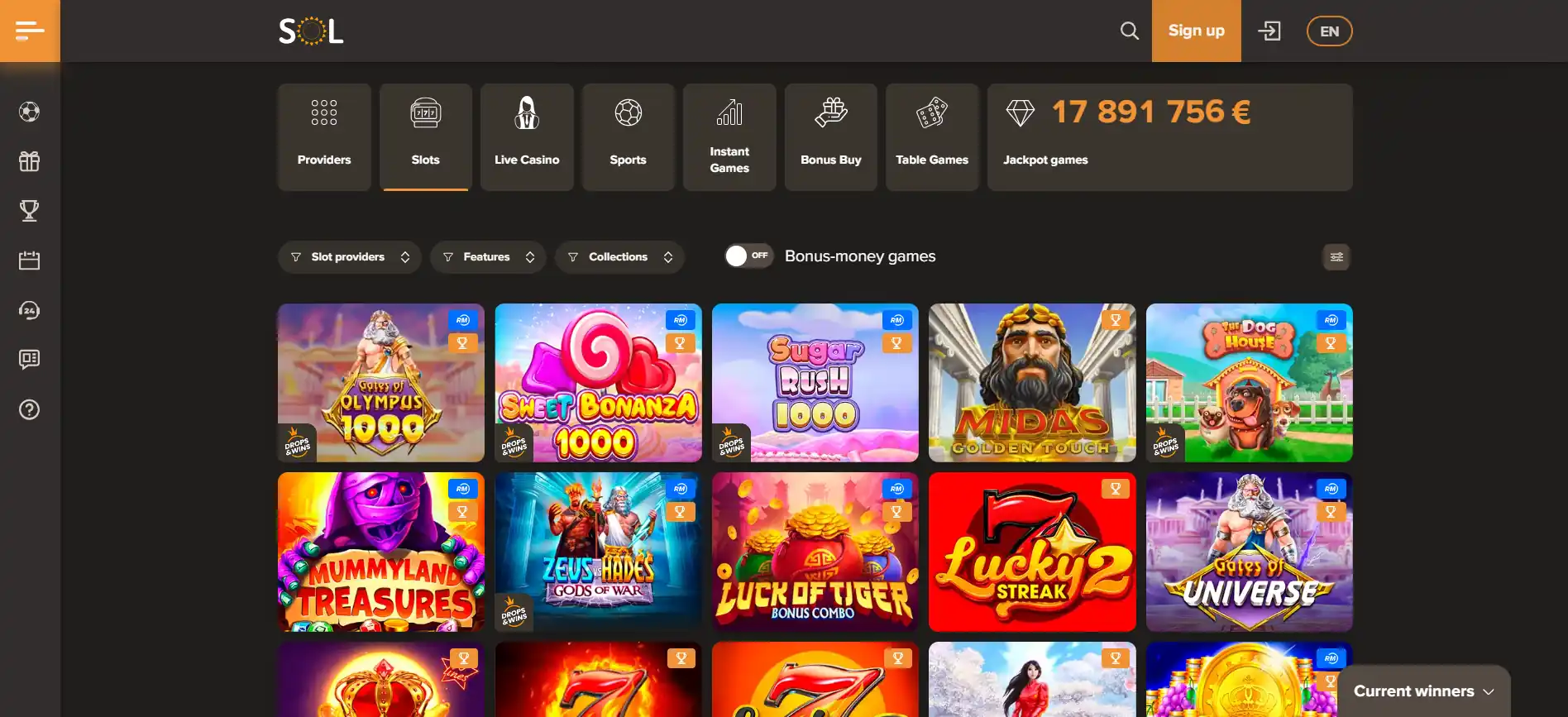 SOL casino games