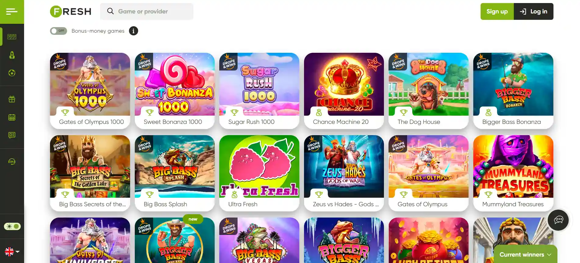 FRESH casino games