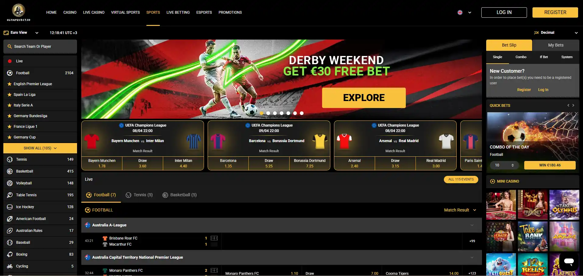 Olympusbet sporta likmes