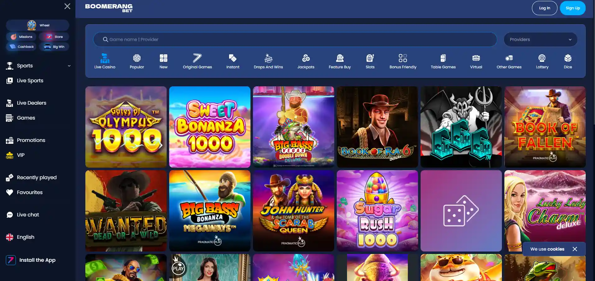 Boomerang Bet kasinové hry