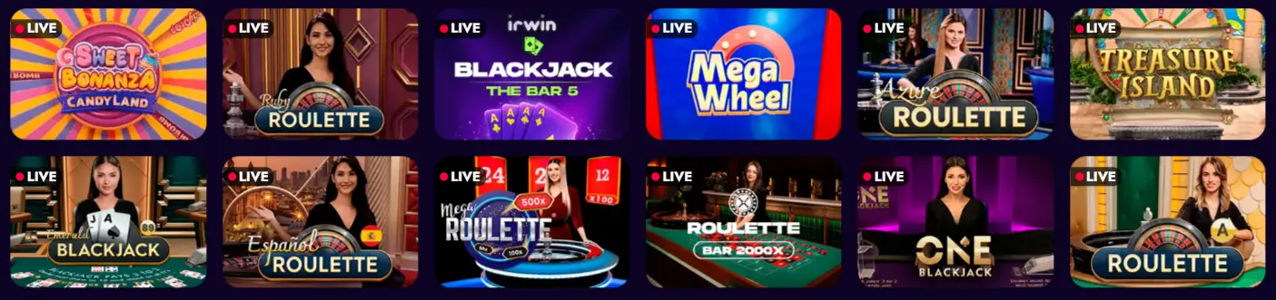 Irwin casino live casino options Irwin casino 12 live casino cards