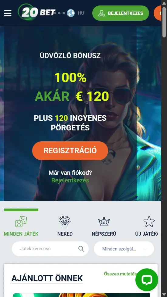 20bet kaszinó mobil