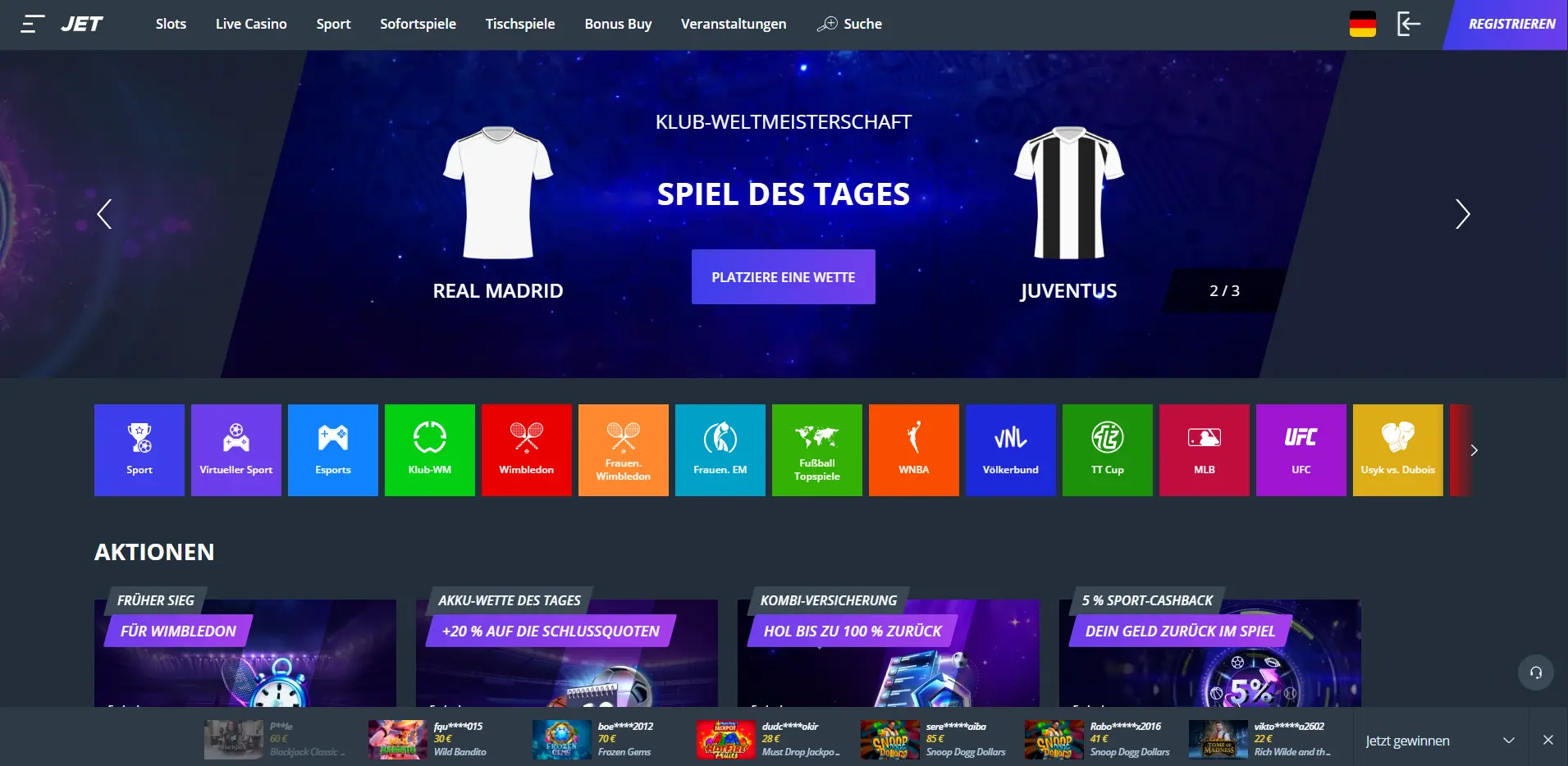 Jet Casino Sportwetten