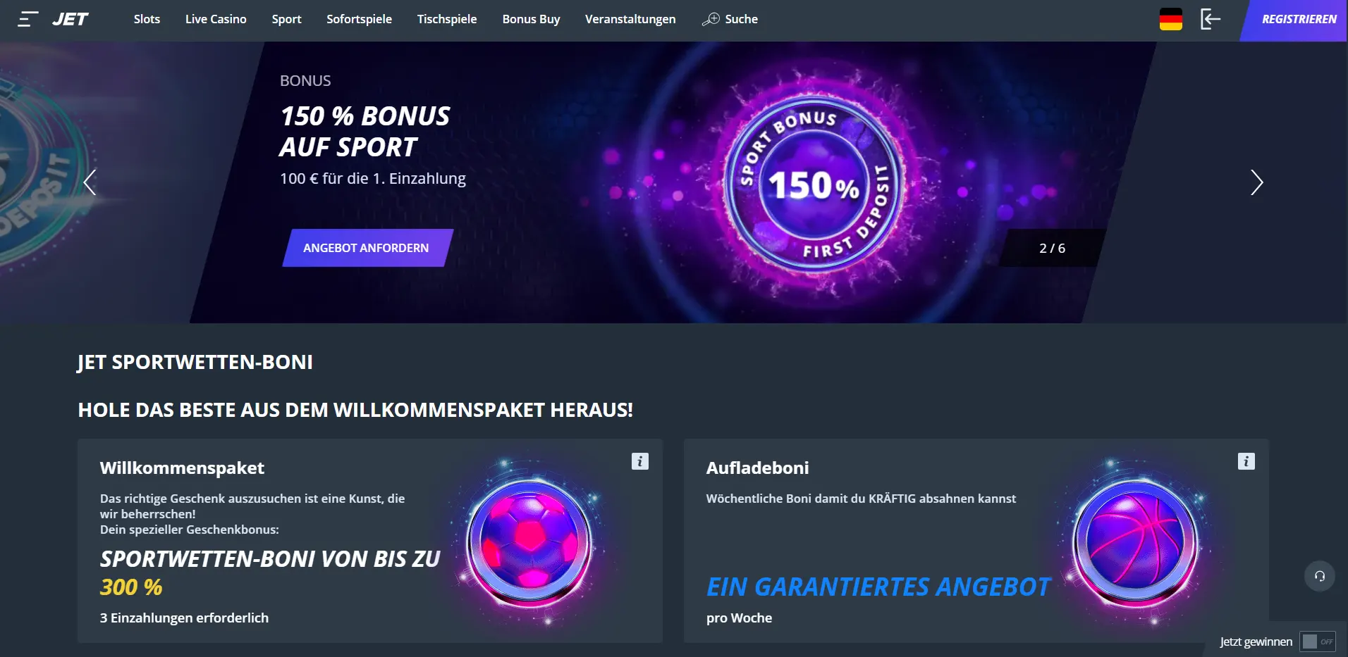 Jet Casino Sportwetten Boni