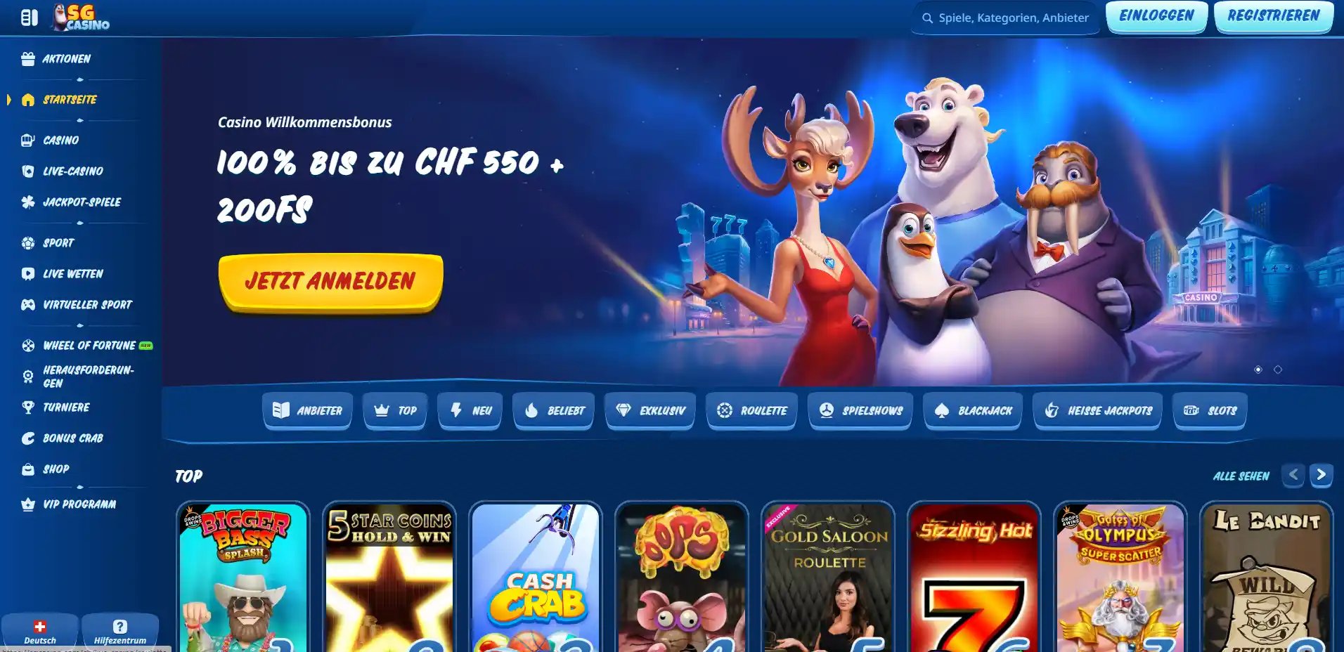 SG Casino Homepage