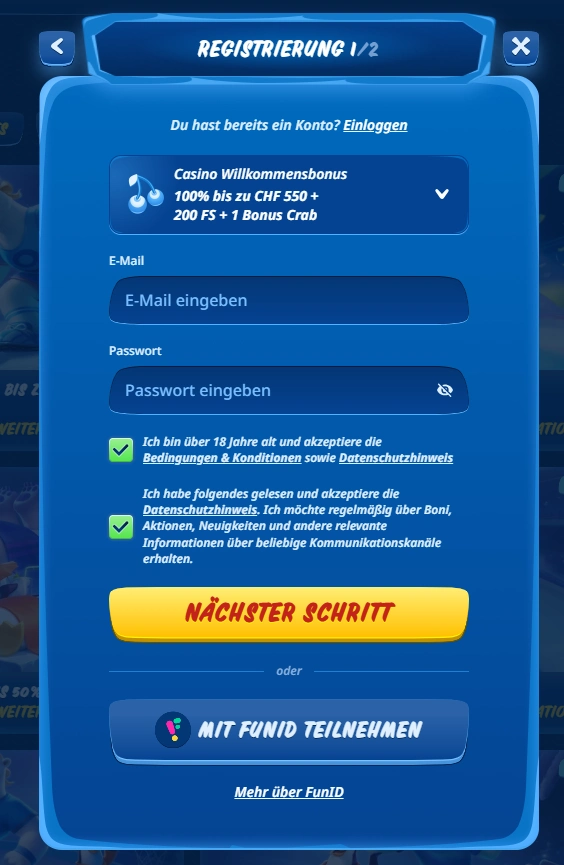 SG Casino Registrierung