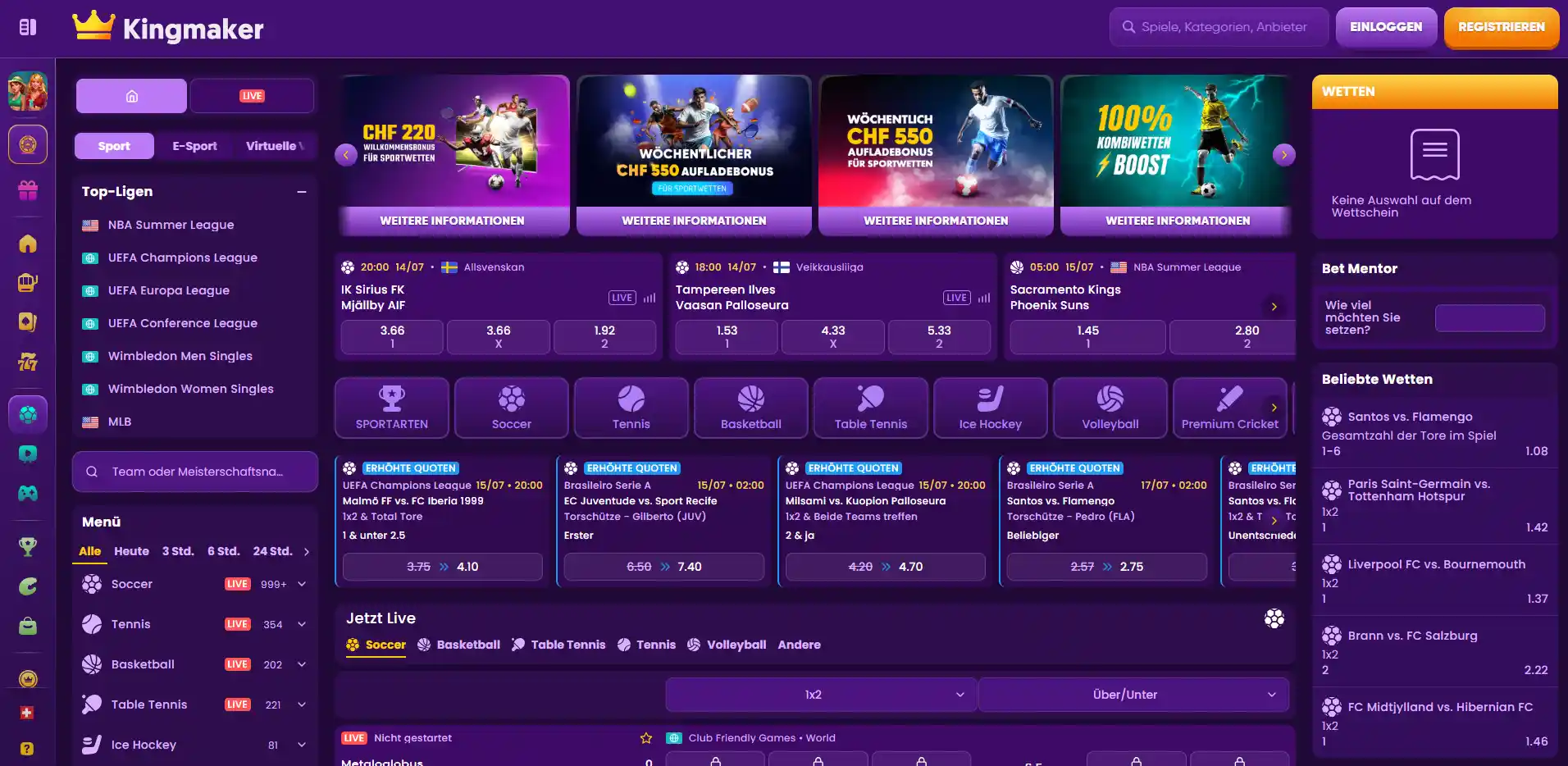 Kingmaker Sportwetten