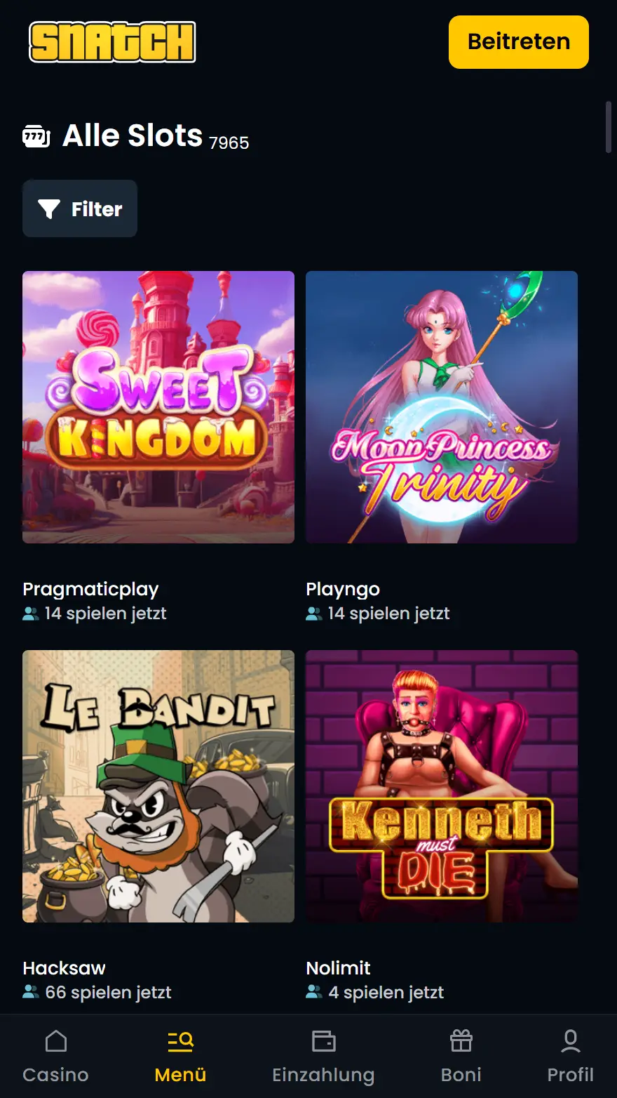Snatch Casino spiele