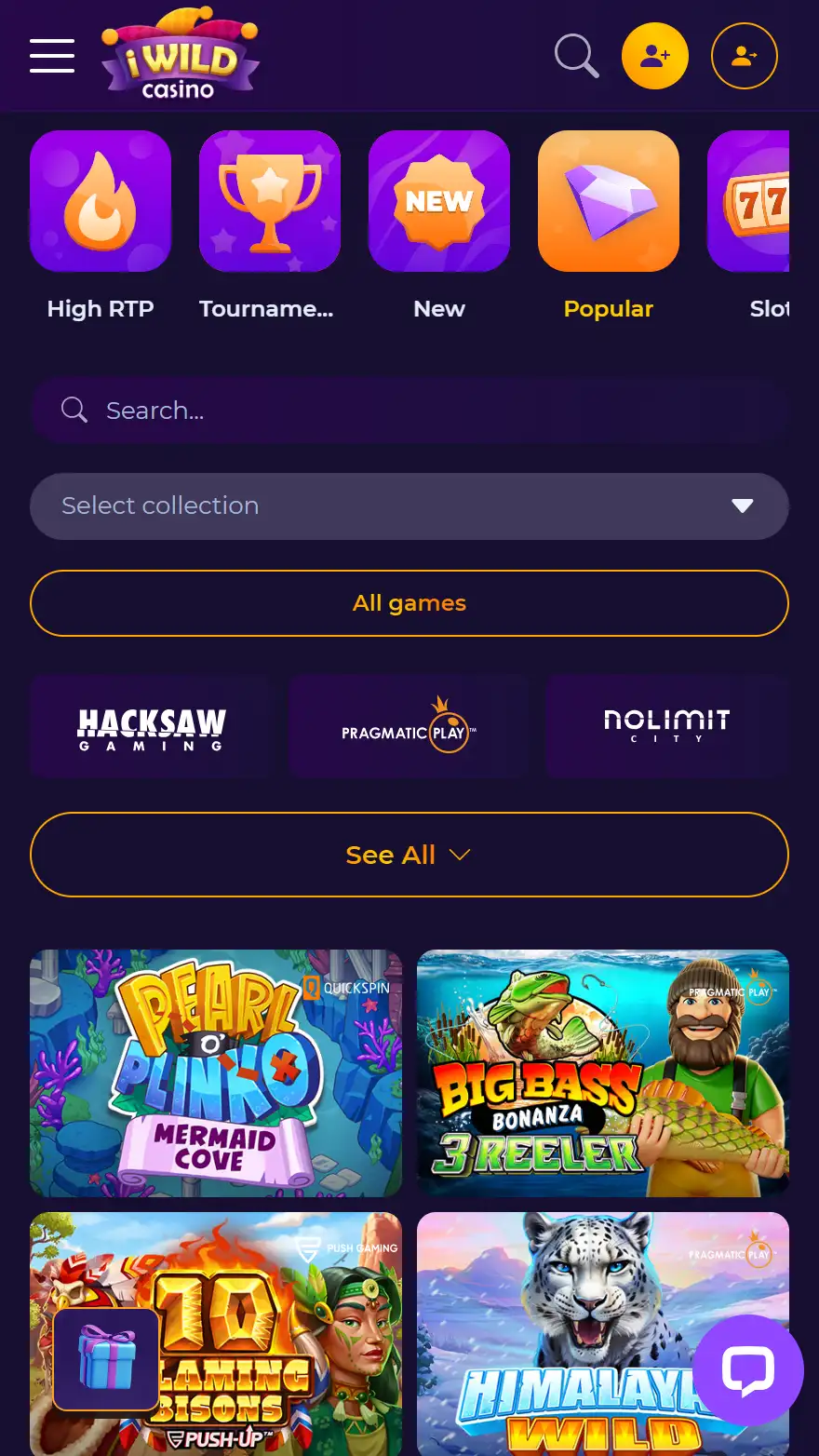 iWild Casino games