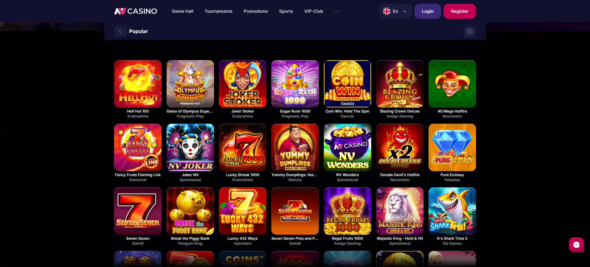 NV Casino žaidimai