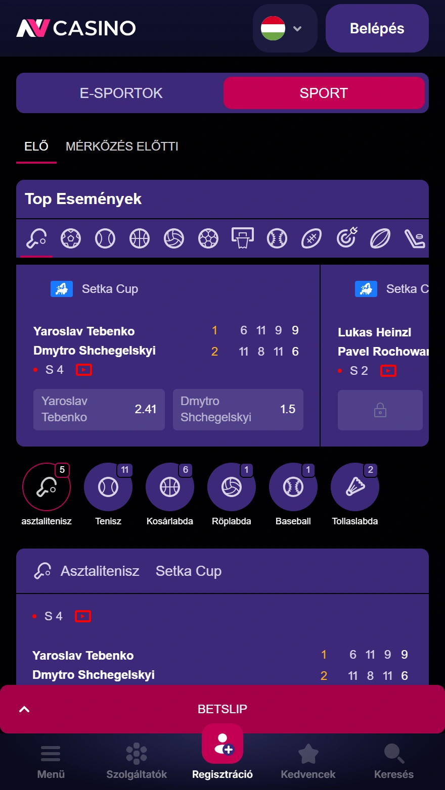 NV Casino sportfogadás
