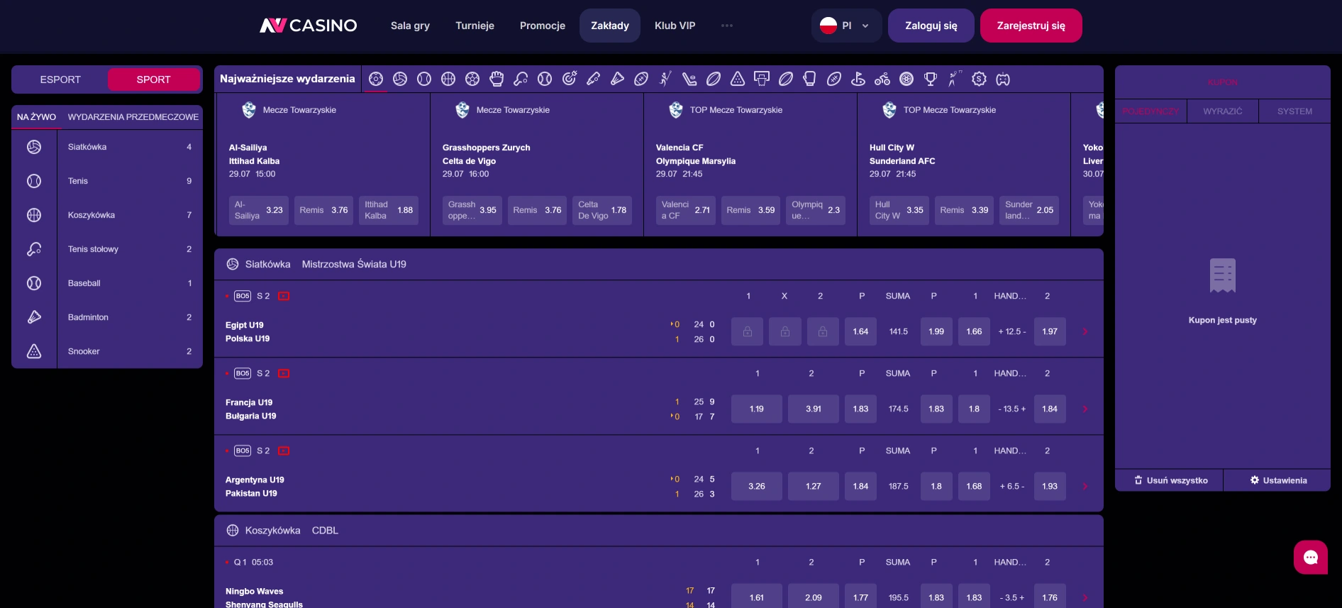 NV Casino zakłady sportowe