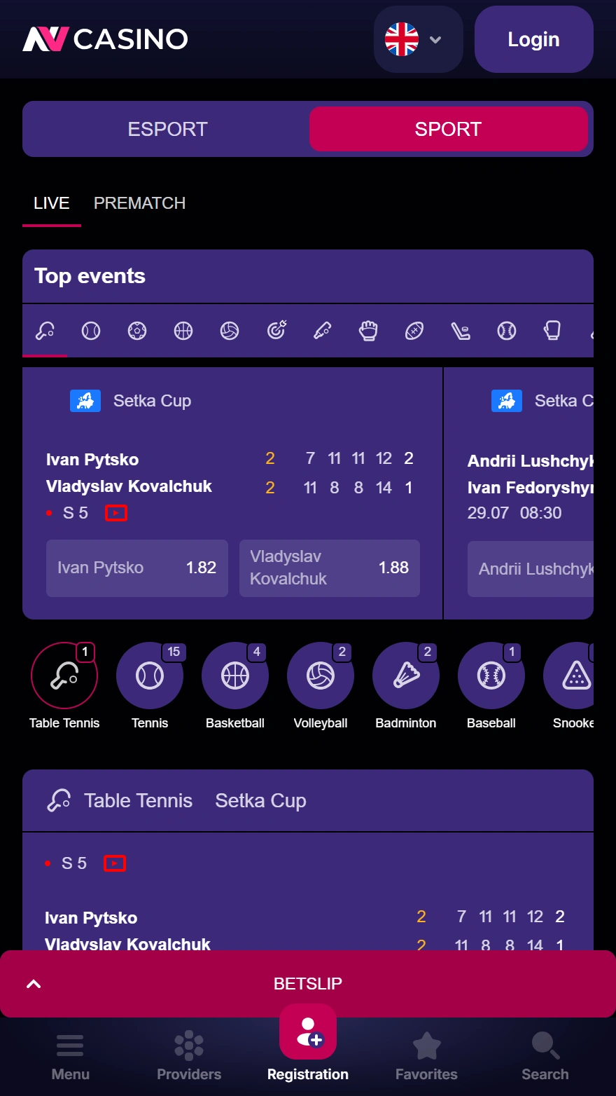 NV Casino sportspel sida