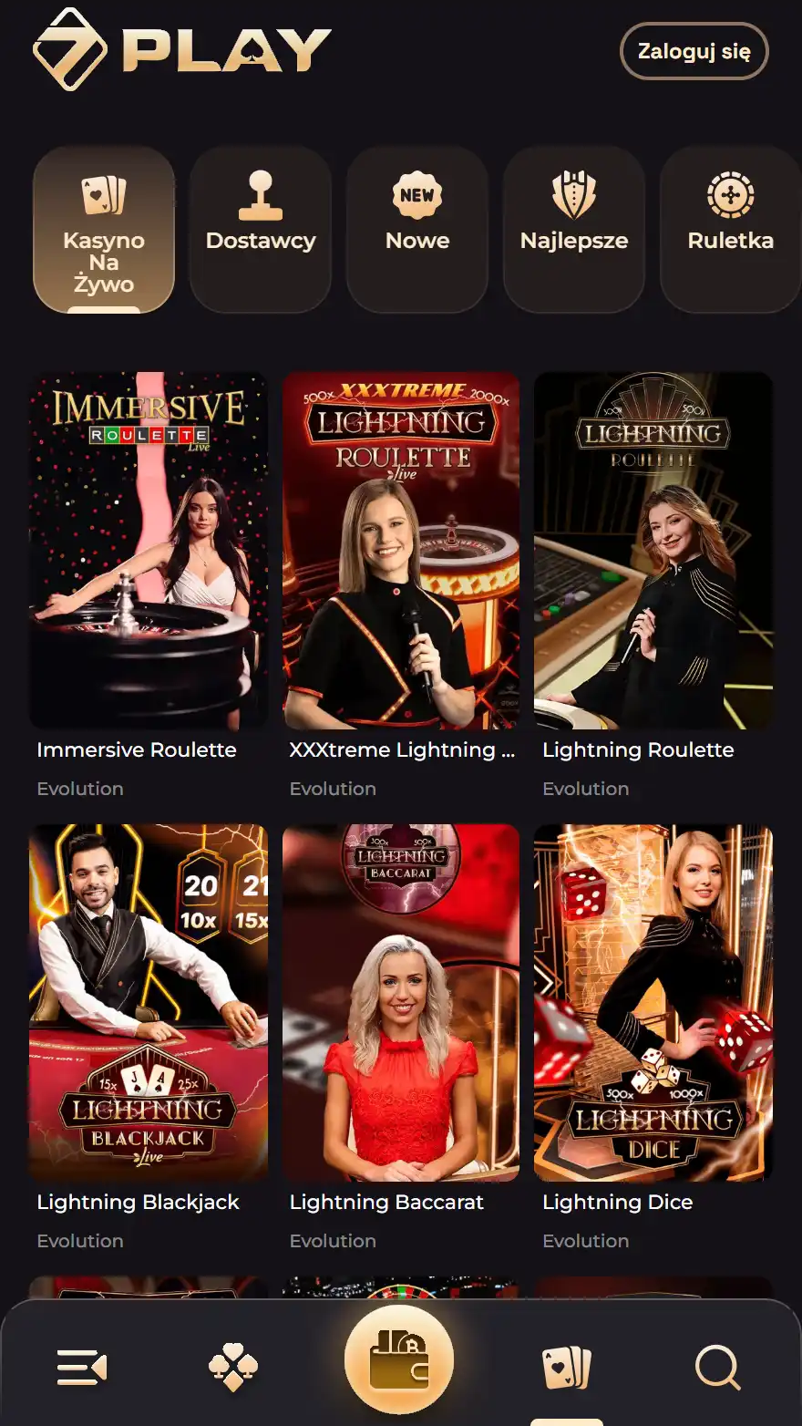 SevenPlay kasyno na żywo