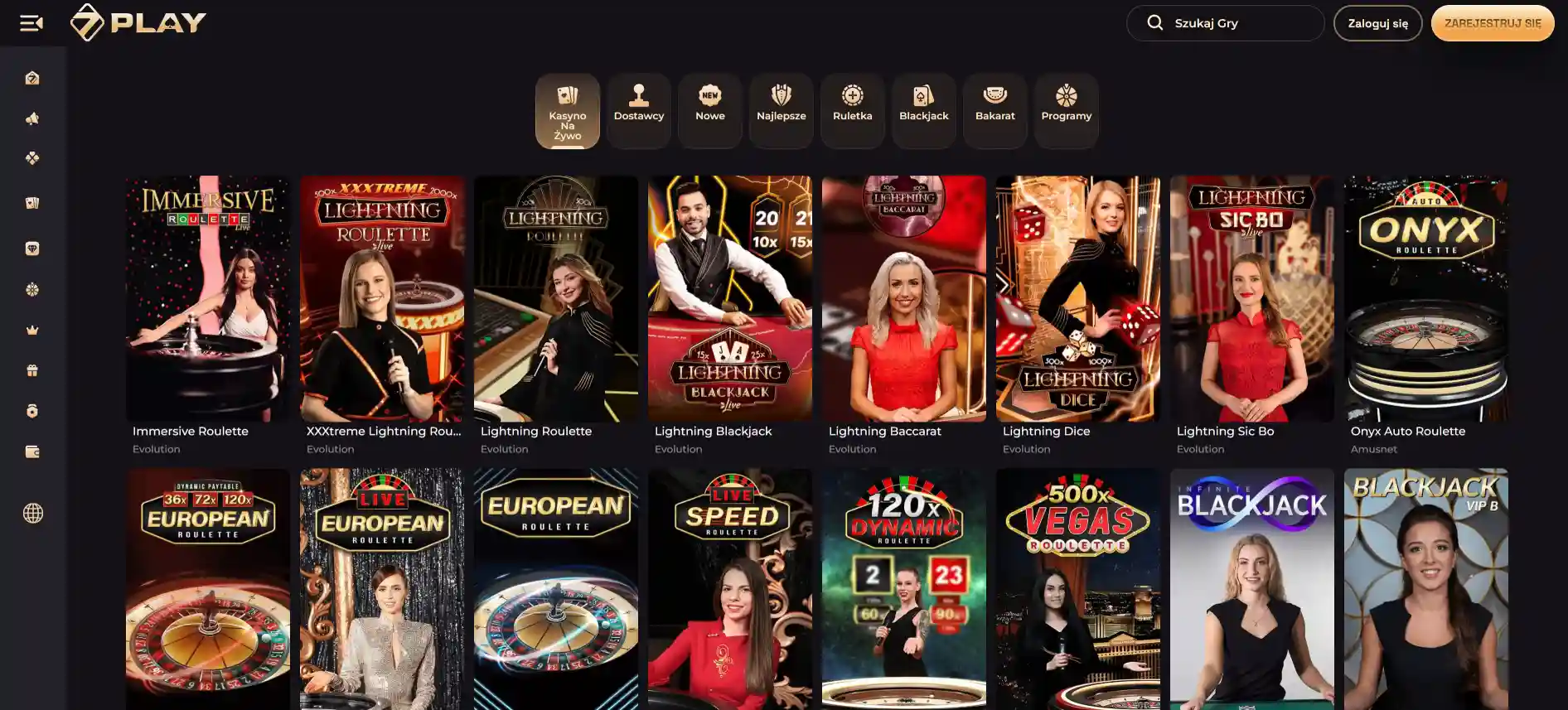 SevenPlay strona kasyna na żywo