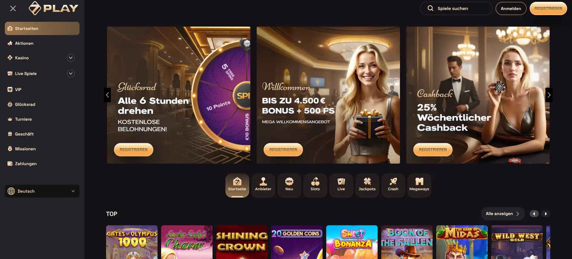 SevenPlay Casino Homepage