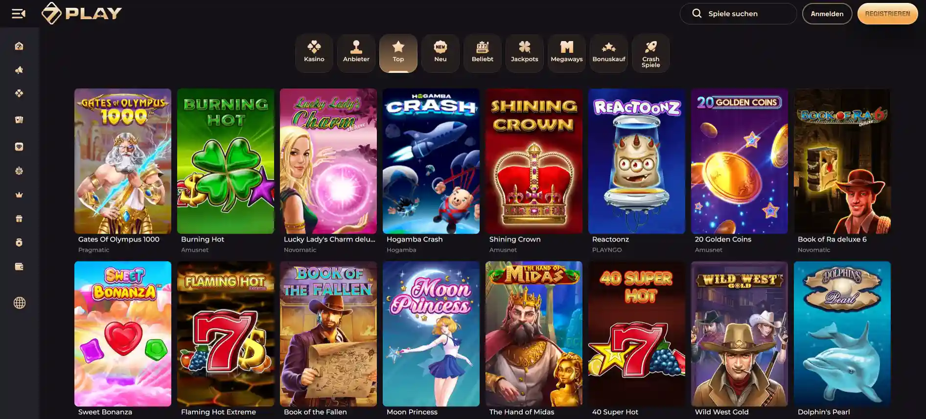 SevenPlay Spieleseite