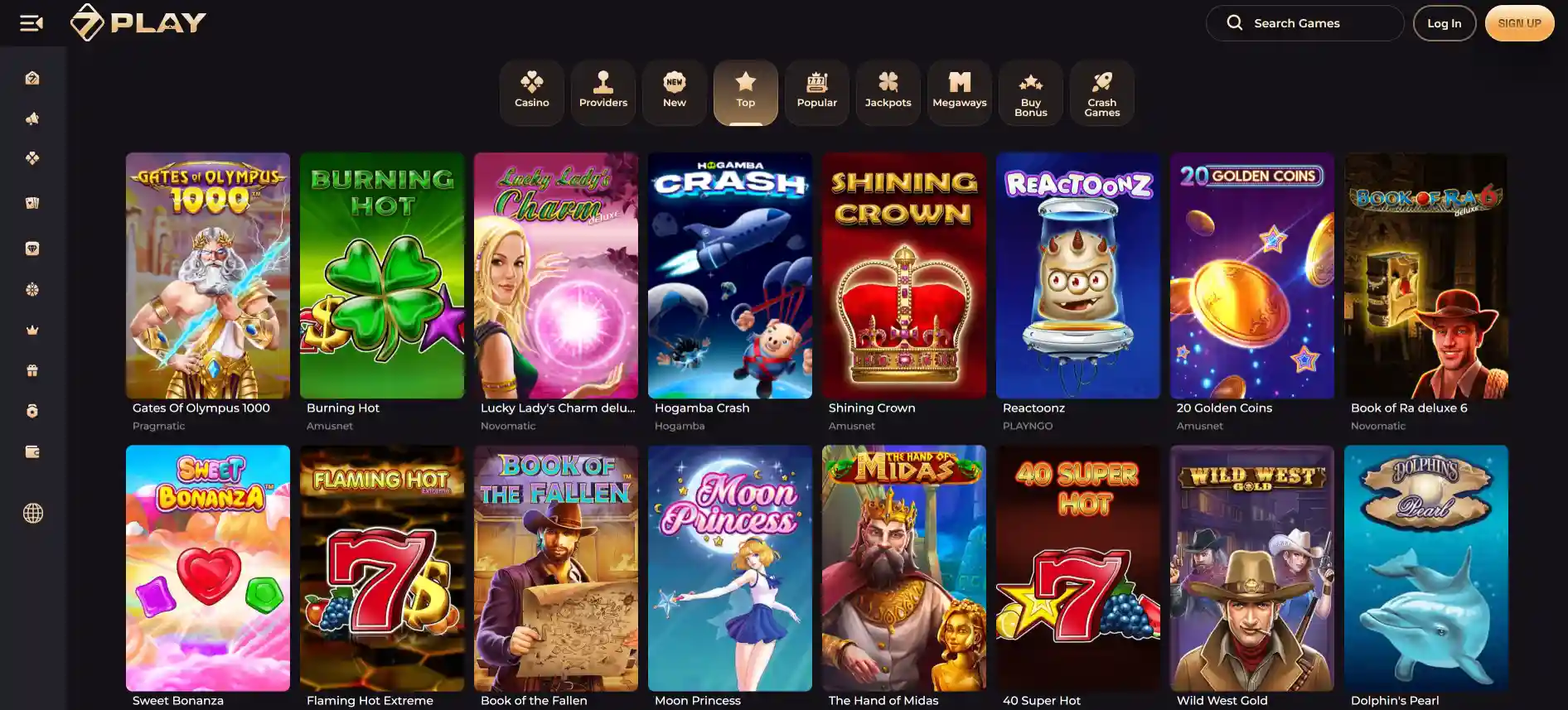 SevenPlay spelsida