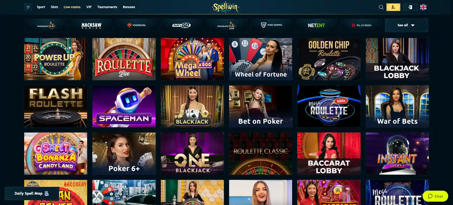 SpellWin страница live казино