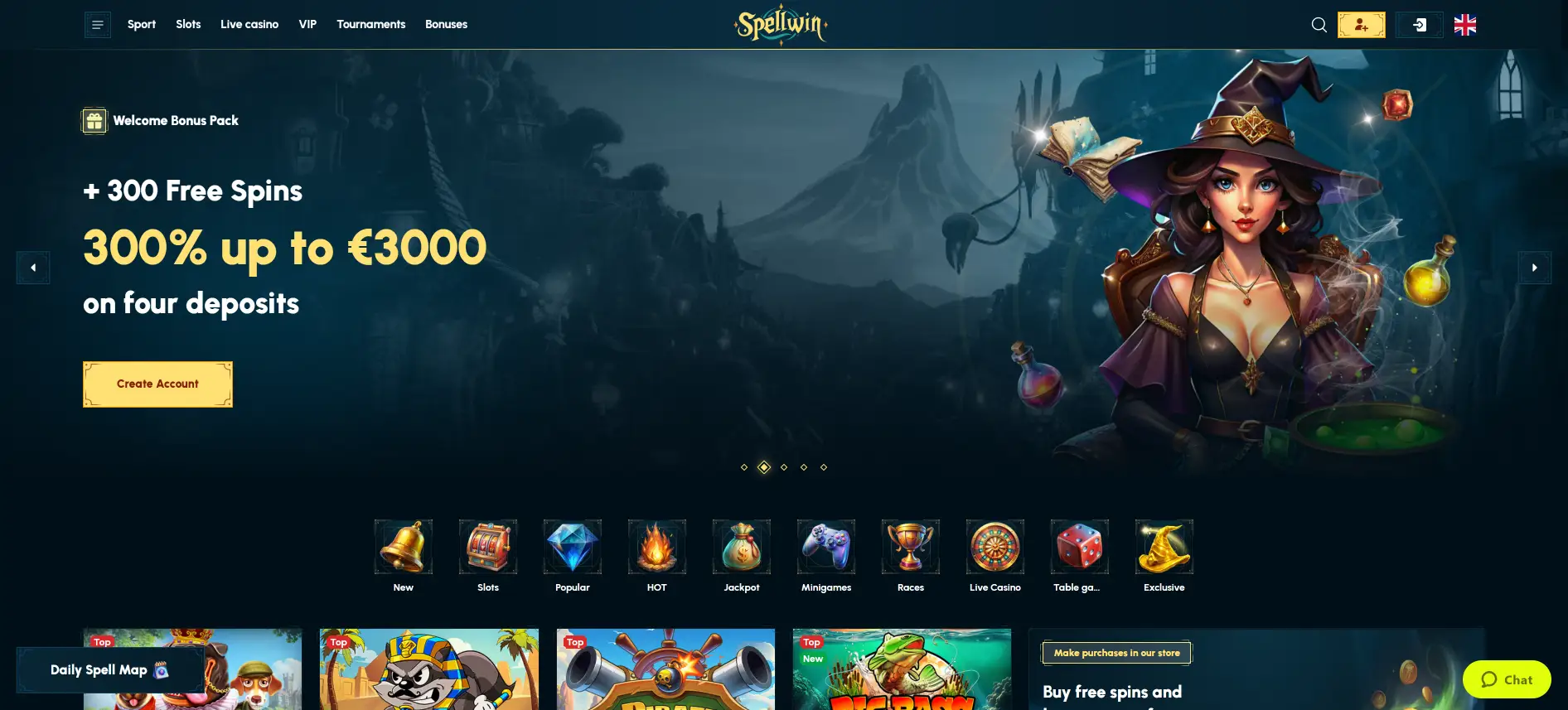 SpellWin казино домашняя страница