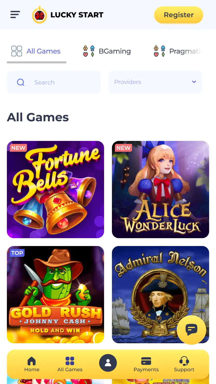 LuckyStart casino games