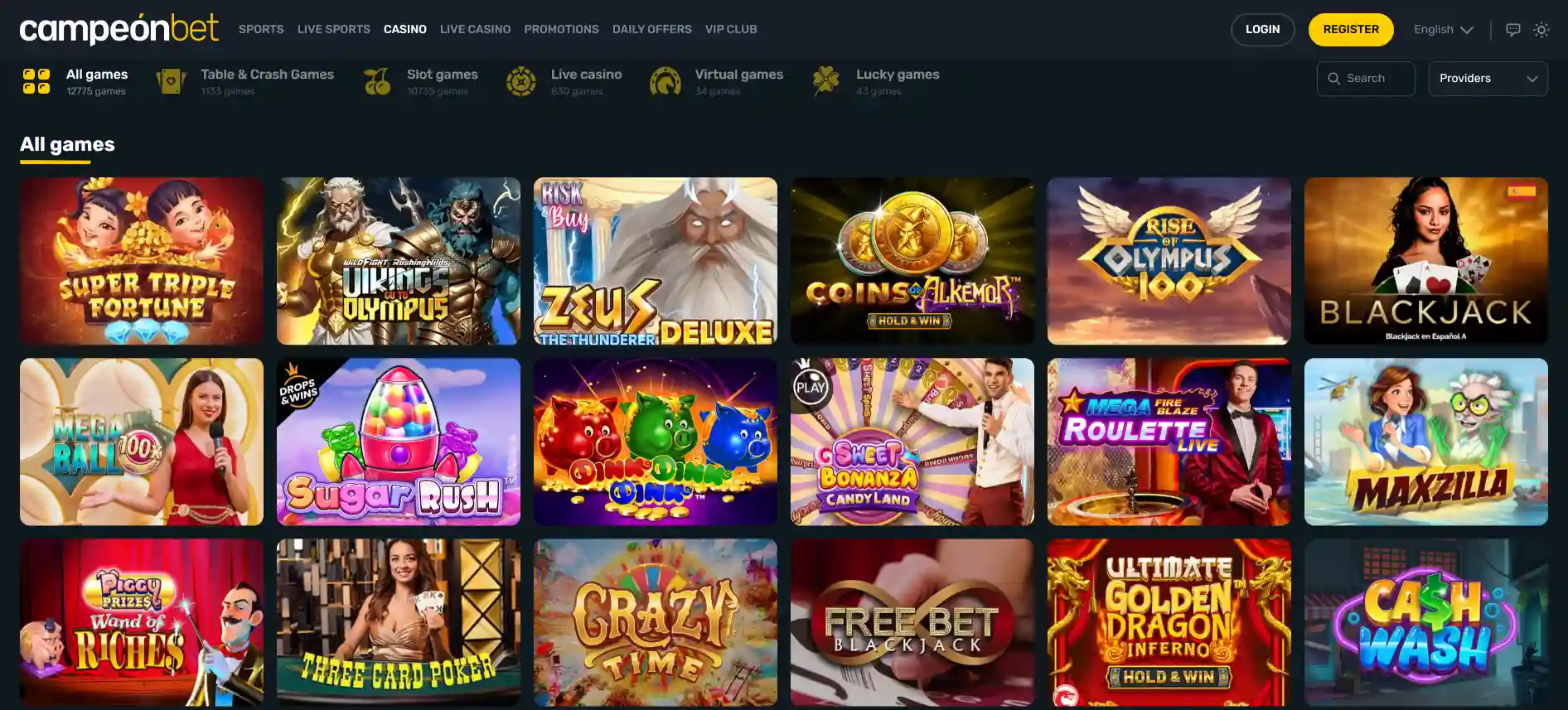 Campeonbet kasinospel