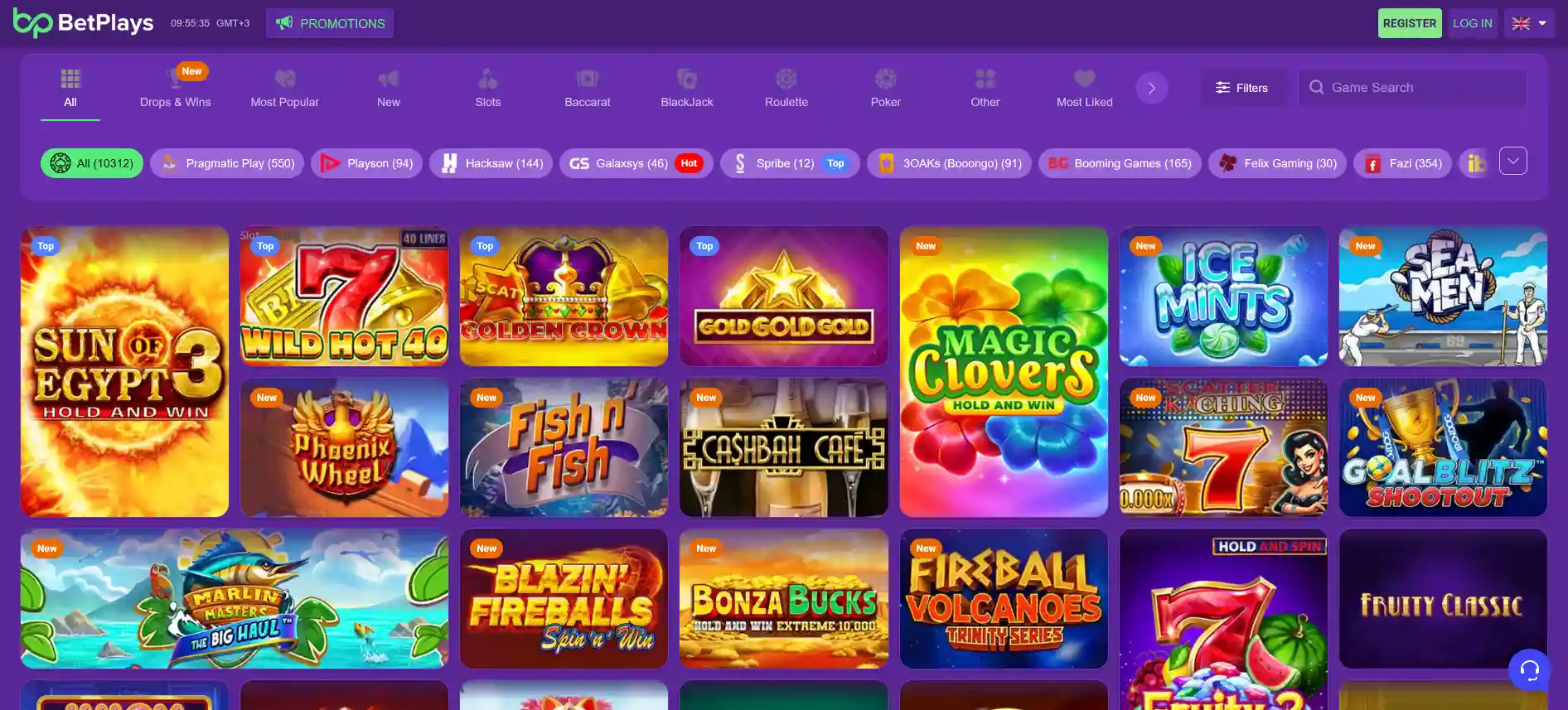 BetPlays casino games page