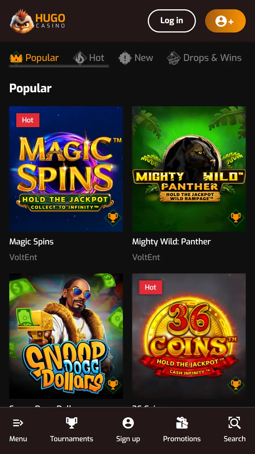 Hugo Casino games