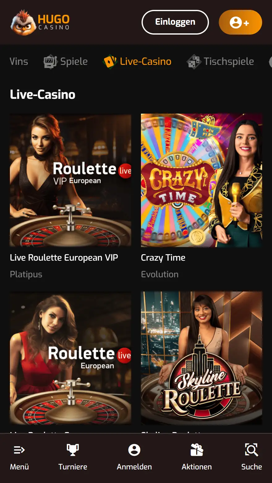 Hugo Casino Live-Casino