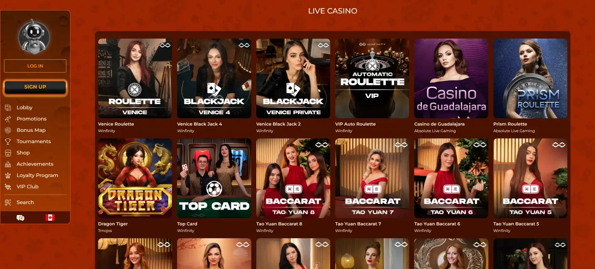 Vegazone live casino