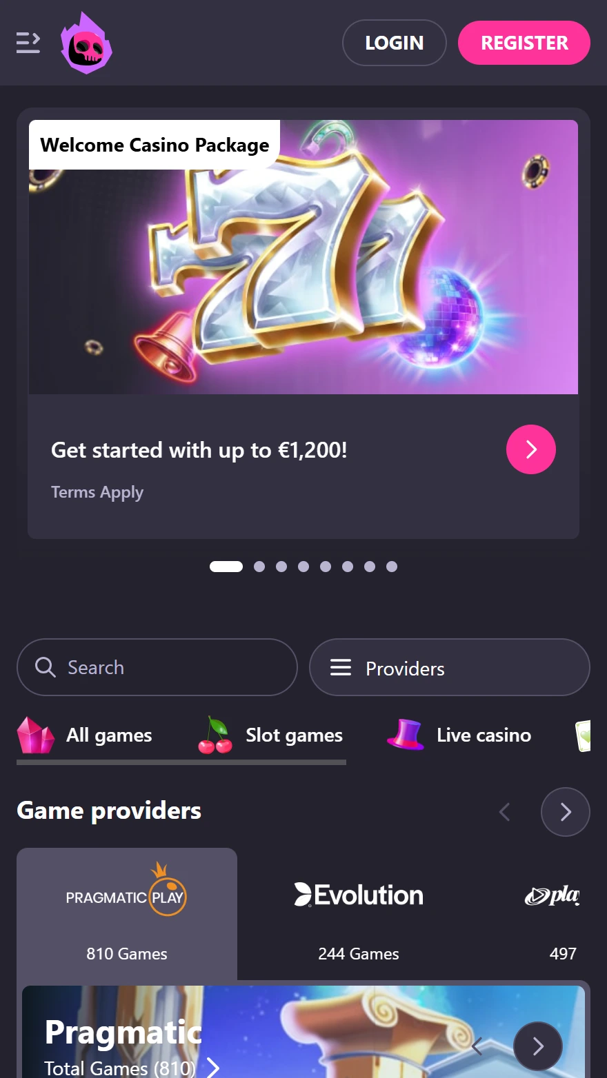 HotLoot казино главная страница