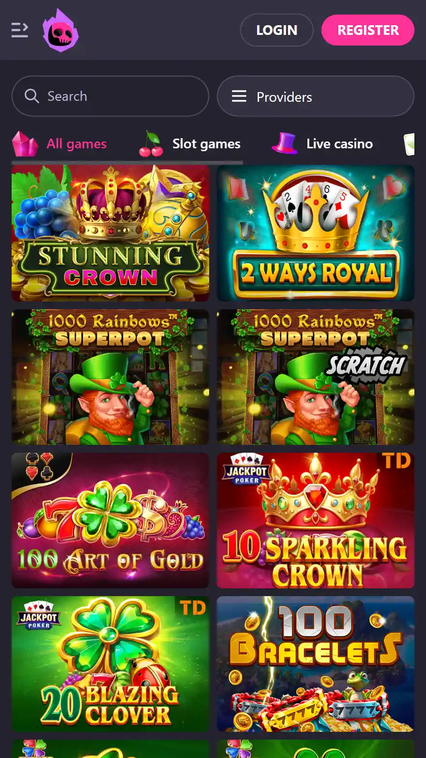 HotLoot казино страница игр