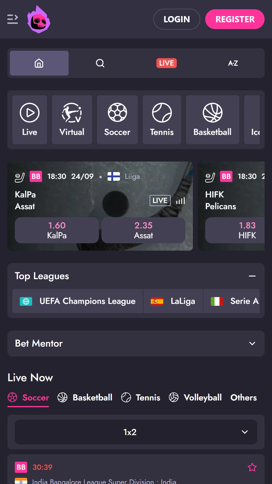 HotLoot sports betting page