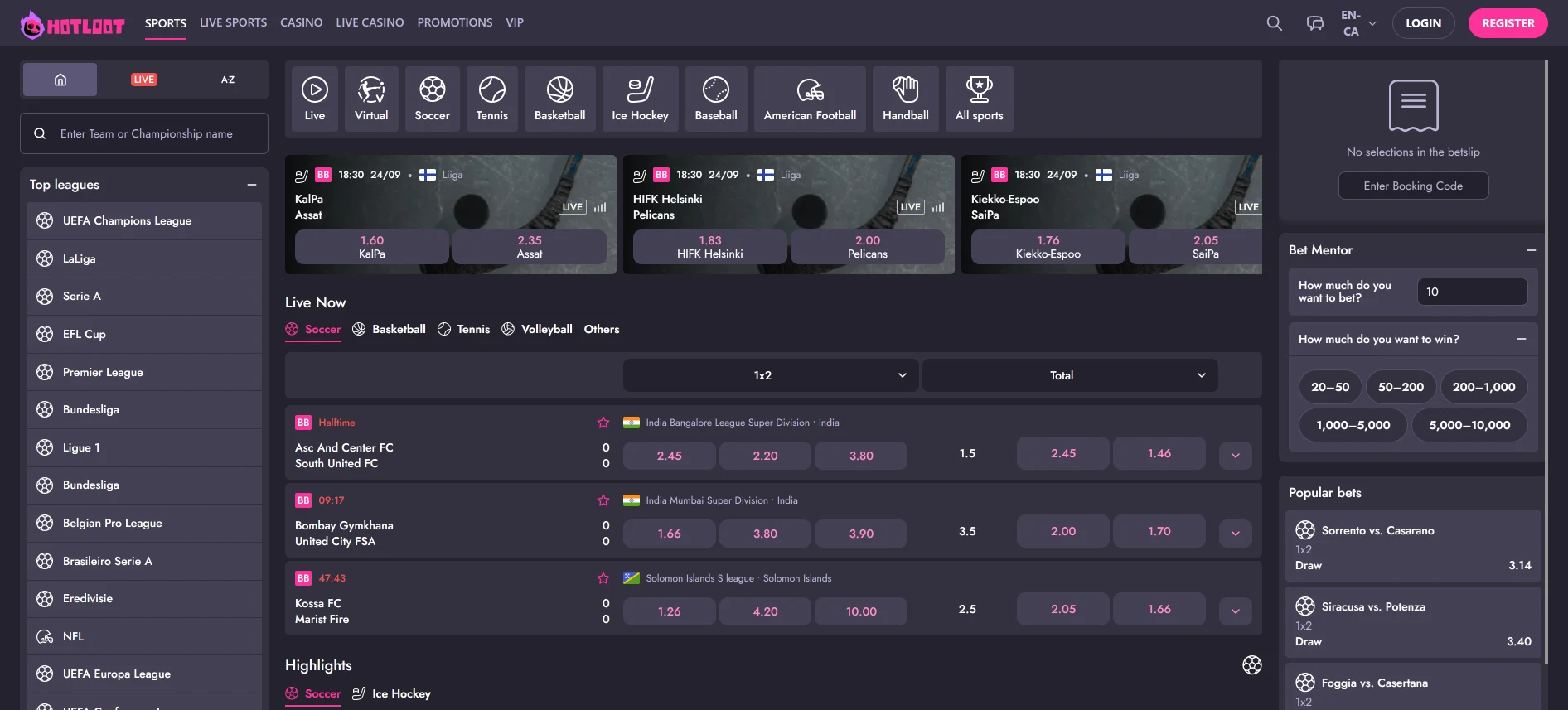 HotLoot Casino sports betting